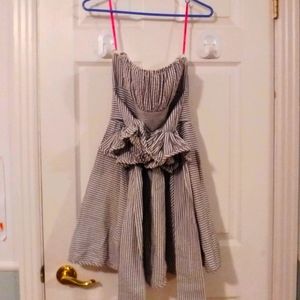 Seersucker strapless party dress
